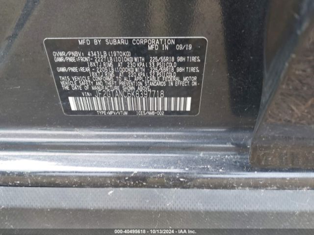 Photo 8 VIN: JF2GTANC6K8397718 - SUBARU CROSSTREK 