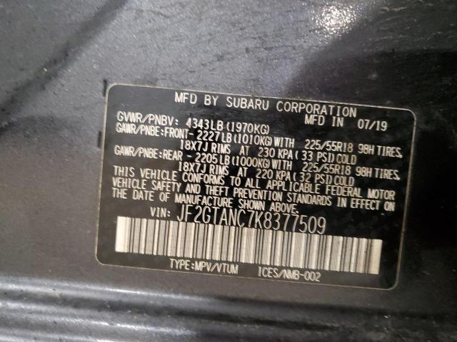 Photo 12 VIN: JF2GTANC7K8377509 - SUBARU CROSSTREK 