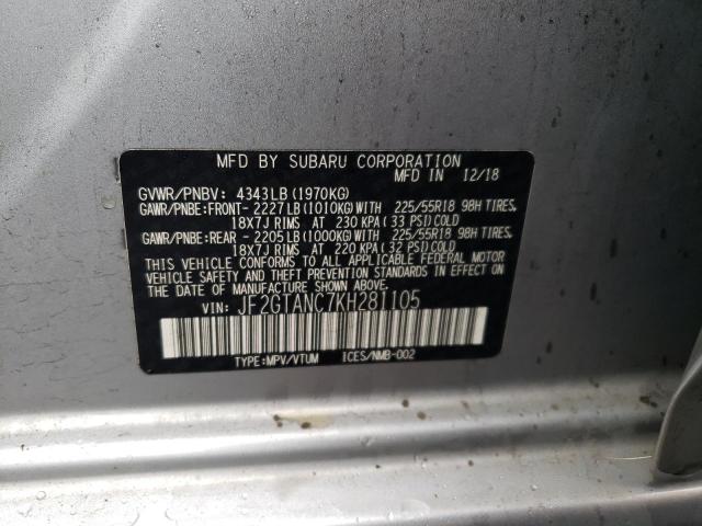 Photo 12 VIN: JF2GTANC7KH281105 - SUBARU CROSSTREK 