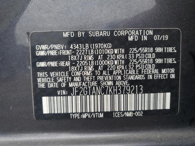 Photo 11 VIN: JF2GTANC7KH379213 - SUBARU CROSSTREK 