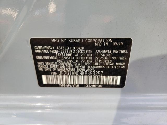 Photo 9 VIN: JF2GTANC9K8393257 - SUBARU CROSSTREK 