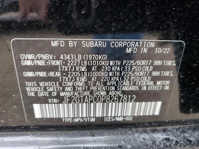 Photo 12 VIN: JF2GTAPC0P8267812 - SUBARU CROSSTREK 