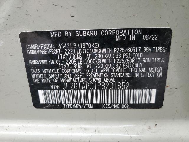 Photo 11 VIN: JF2GTAPC1P8201852 - SUBARU CROSSTREK 