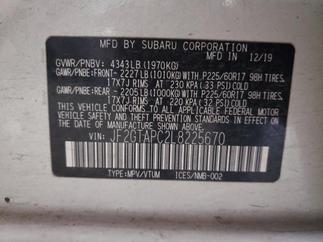 Photo 9 VIN: JF2GTAPC2L8225670 - SUBARU CROSSTREK 