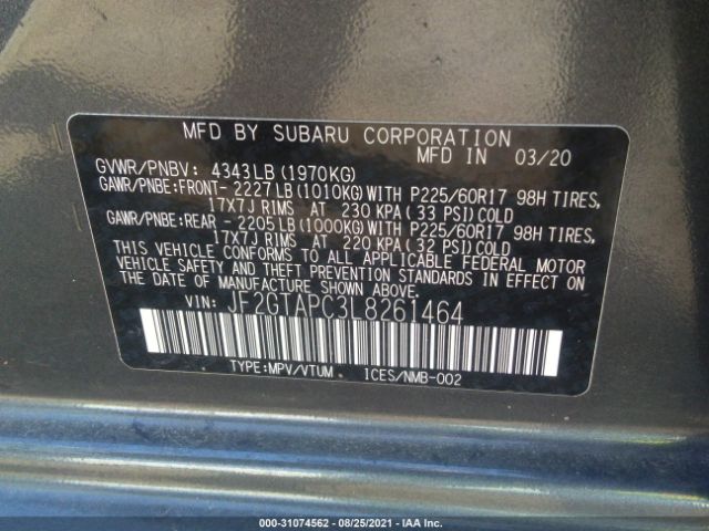 Photo 8 VIN: JF2GTAPC3L8261464 - SUBARU CROSSTREK 