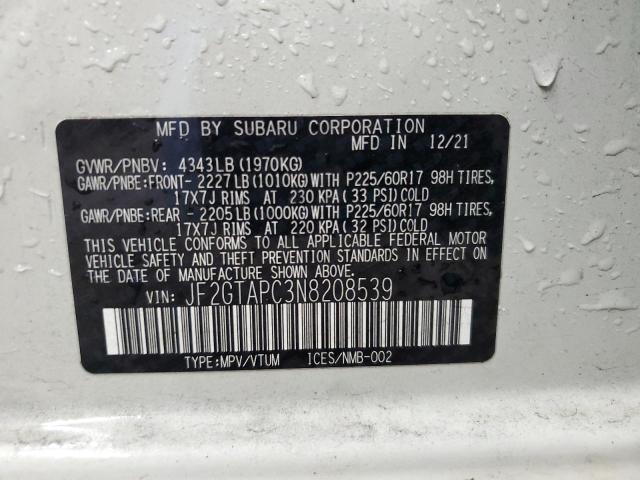 Photo 13 VIN: JF2GTAPC3N8208539 - SUBARU CROSSTREK 