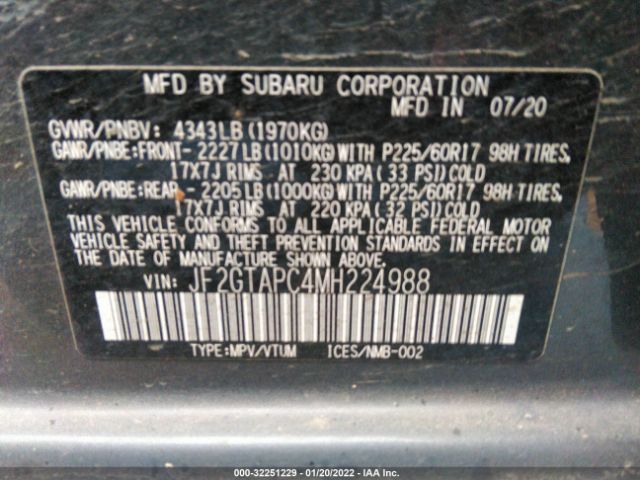 Photo 8 VIN: JF2GTAPC4MH224988 - SUBARU CROSSTREK 