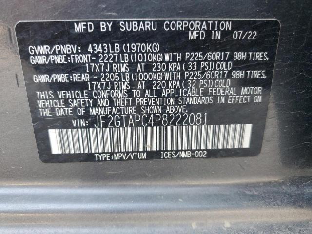 Photo 12 VIN: JF2GTAPC4P8222081 - SUBARU CROSSTREK 