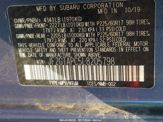 Photo 8 VIN: JF2GTAPC5L8205798 - SUBARU CROSSTREK 