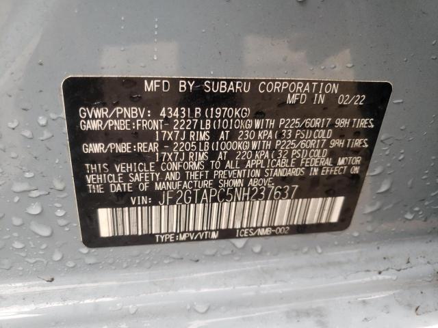 Photo 9 VIN: JF2GTAPC5NH237637 - SUBARU CROSSTREK 