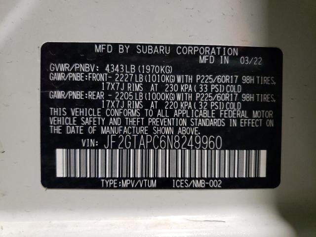 Photo 11 VIN: JF2GTAPC6N8249960 - SUBARU CROSSTREK 