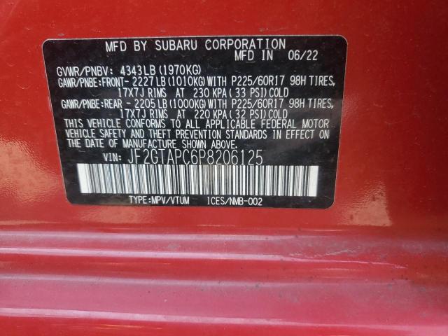 Photo 11 VIN: JF2GTAPC6P8206125 - SUBARU CROSSTREK 