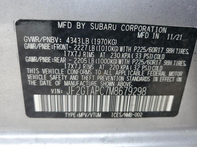 Photo 12 VIN: JF2GTAPC7M8679298 - SUBARU CROSSTREK 