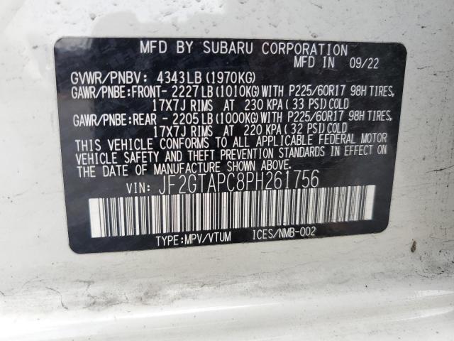 Photo 11 VIN: JF2GTAPC8PH261756 - SUBARU CROSSTREK 