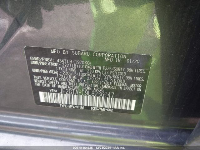 Photo 8 VIN: JF2GTAPC9L8236147 - SUBARU CROSSTREK 