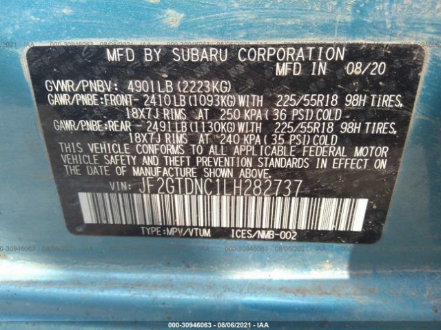 Photo 8 VIN: JF2GTDNC1LH282737 - SUBARU CROSSTREK HYBRID 