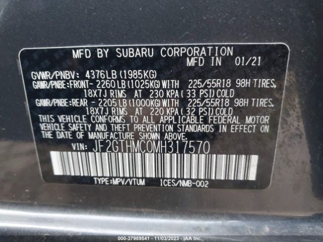 Photo 8 VIN: JF2GTHMC0MH317570 - SUBARU CROSSTREK 