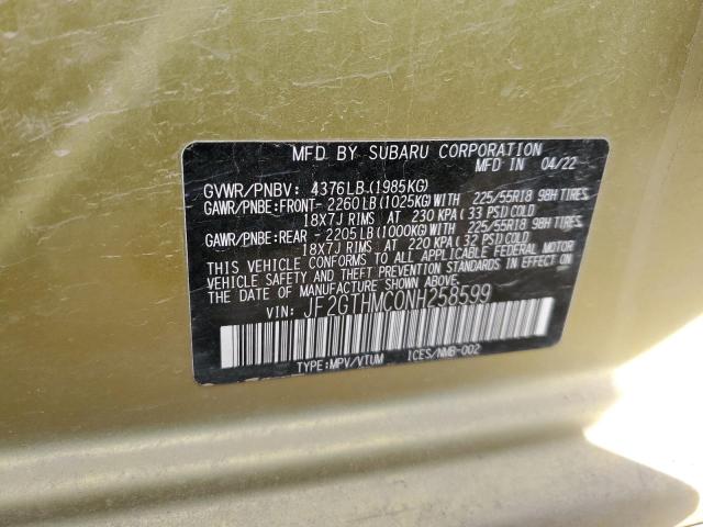 Photo 12 VIN: JF2GTHMC0NH258599 - SUBARU CROSSTREK 