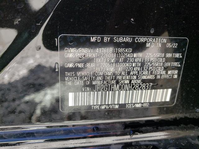 Photo 9 VIN: JF2GTHMC0NH282837 - SUBARU CROSSTREK 