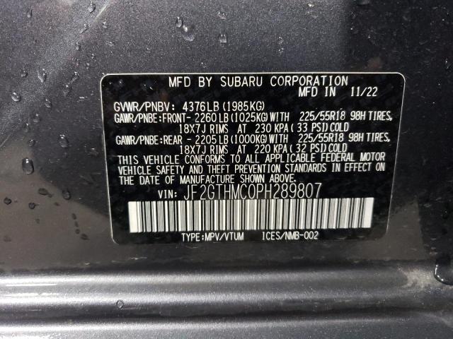 Photo 11 VIN: JF2GTHMC0PH289807 - SUBARU CROSSTREK 