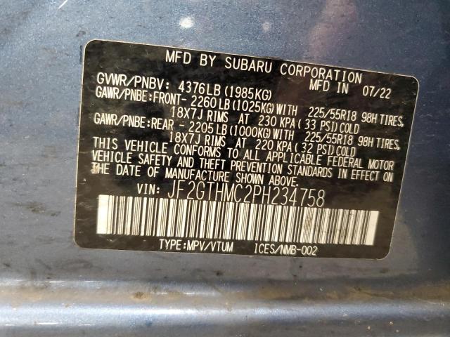 Photo 11 VIN: JF2GTHMC2PH234758 - SUBARU CROSSTREK 