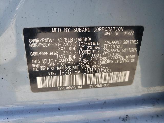 Photo 12 VIN: JF2GTHMC3NH270505 - SUBARU CROSSTREK 