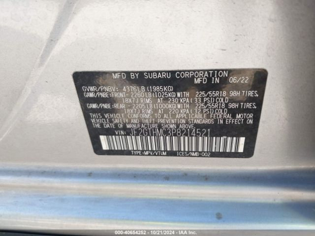 Photo 8 VIN: JF2GTHMC3P8214521 - SUBARU CROSSTREK 