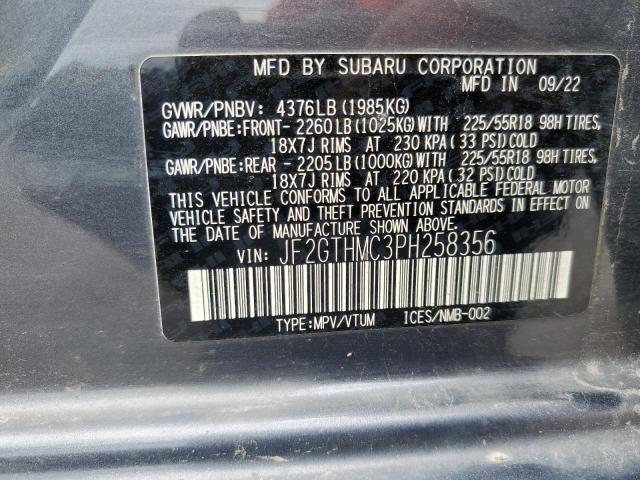 Photo 12 VIN: JF2GTHMC3PH258356 - SUBARU CROSSTREK 