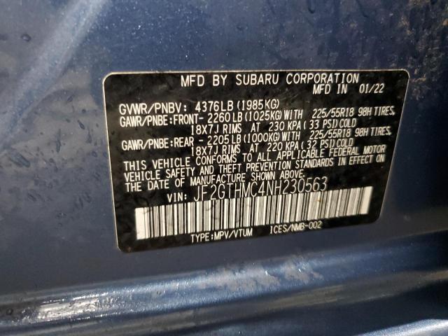 Photo 12 VIN: JF2GTHMC4NH230563 - SUBARU CROSSTREK 