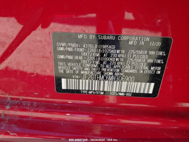 Photo 8 VIN: JF2GTHMC6MH306900 - SUBARU CROSSTREK 