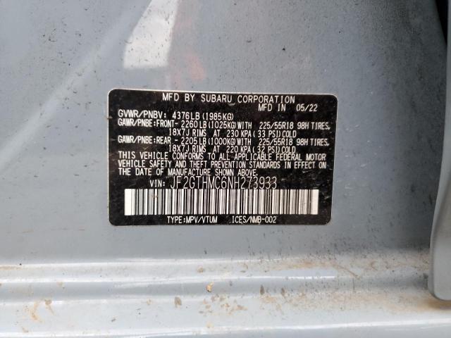 Photo 11 VIN: JF2GTHMC6NH273933 - SUBARU CROSSTREK 