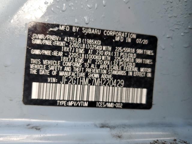 Photo 12 VIN: JF2GTHMC7MH220429 - SUBARU CROSSTREK 