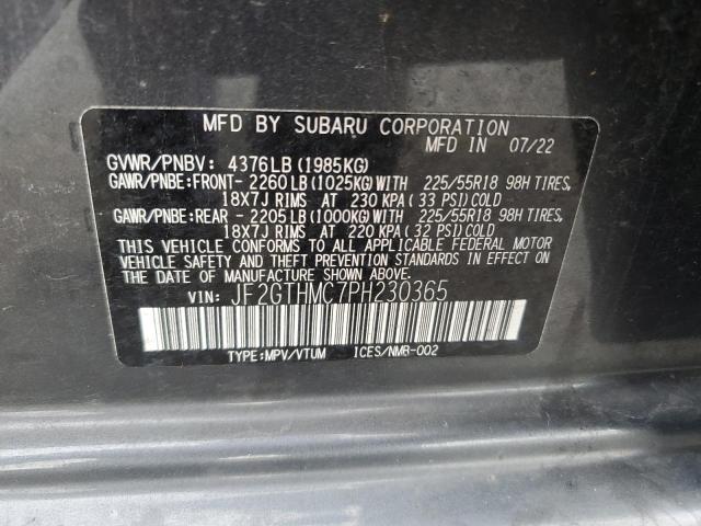 Photo 12 VIN: JF2GTHMC7PH230365 - SUBARU CROSSTREK 