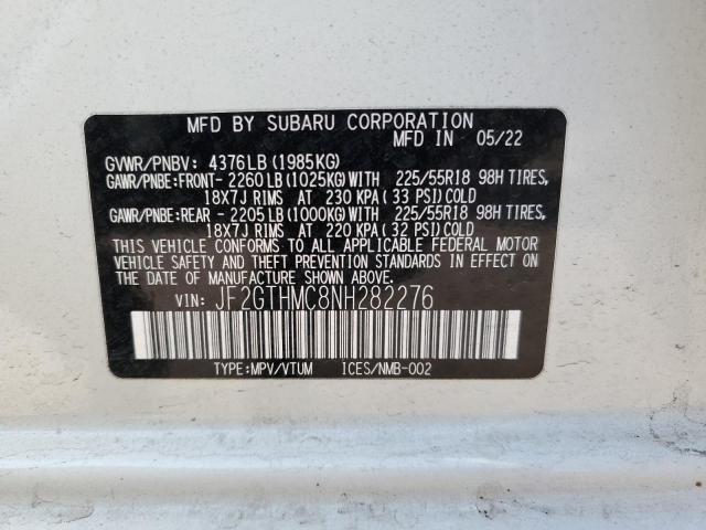 Photo 12 VIN: JF2GTHMC8NH282276 - SUBARU CROSSTREK 