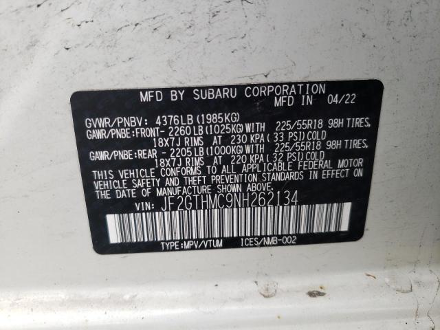 Photo 12 VIN: JF2GTHMC9NH262134 - SUBARU CROSSTREK 