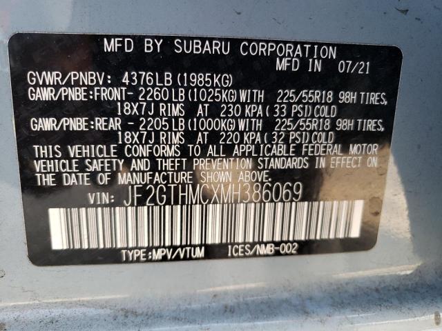 Photo 12 VIN: JF2GTHMCXMH386069 - SUBARU CROSSTREK 