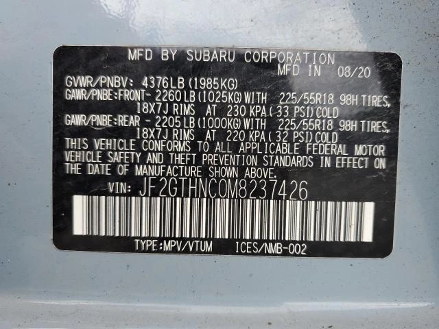 Photo 12 VIN: JF2GTHNC0M8237426 - SUBARU CROSSTREK 