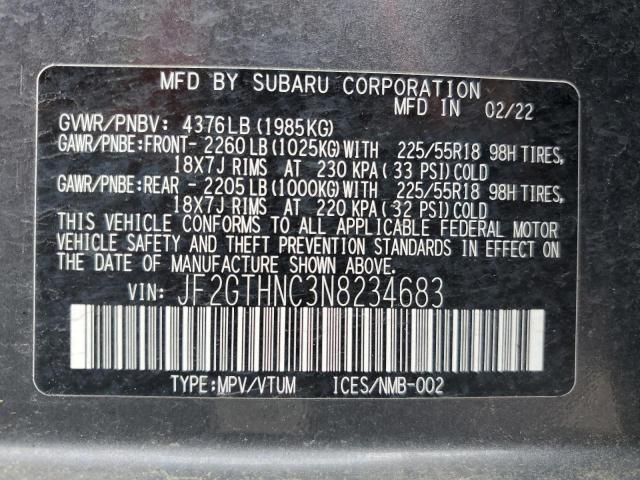 Photo 12 VIN: JF2GTHNC3N8234683 - SUBARU CROSSTREK 