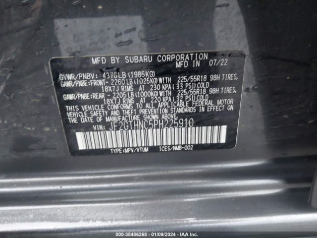 Photo 8 VIN: JF2GTHNC5PH225910 - SUBARU CROSSTREK 