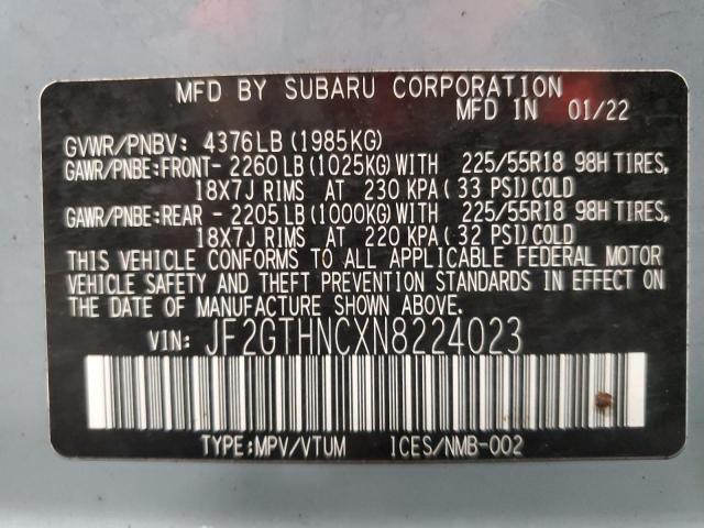 Photo 12 VIN: JF2GTHNCXN8224023 - SUBARU CROSSTREK 