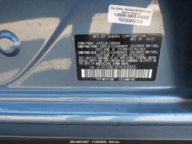 Photo 8 VIN: JF2GTHNCXPH268865 - SUBARU CROSSTREK 