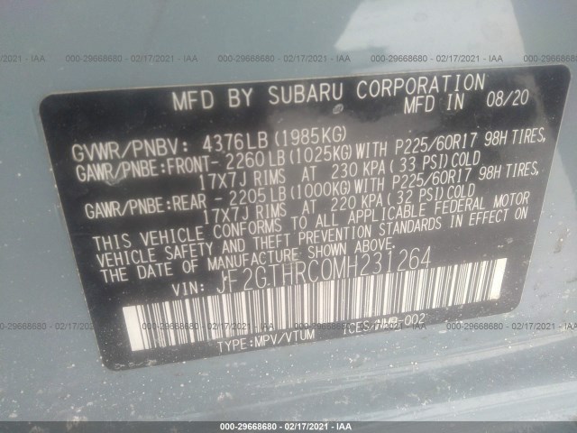 Photo 8 VIN: JF2GTHRC0MH231264 - SUBARU CROSSTREK 