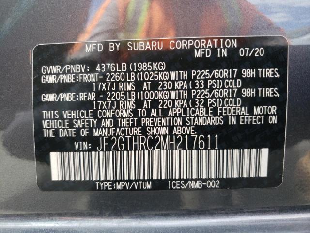 Photo 9 VIN: JF2GTHRC2MH217611 - SUBARU CROSSTREK 