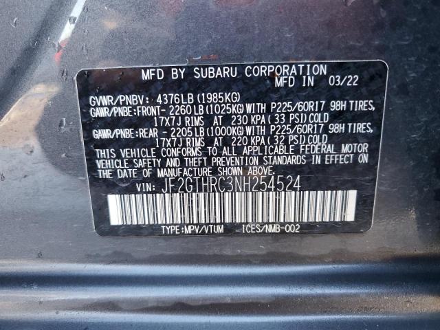 Photo 12 VIN: JF2GTHRC3NH254524 - SUBARU CROSSTREK 