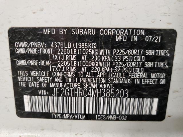 Photo 12 VIN: JF2GTHRC4MH385203 - SUBARU CROSSTREK 