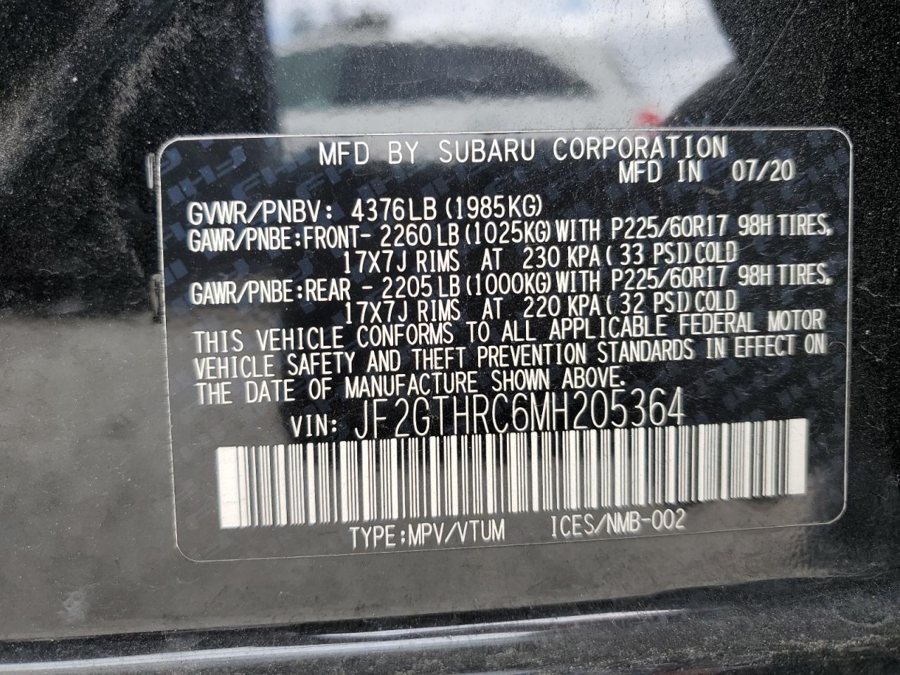 Photo 12 VIN: JF2GTHRC6MH205364 - SUBARU CROSSTREK 