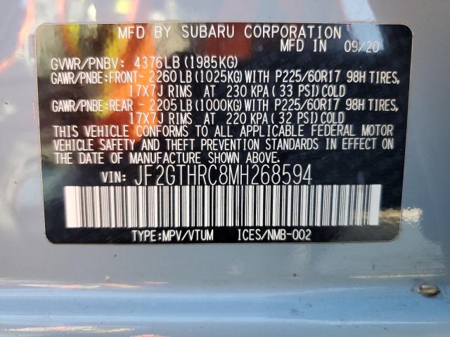 Photo 12 VIN: JF2GTHRC8MH268594 - SUBARU CROSSTREK 