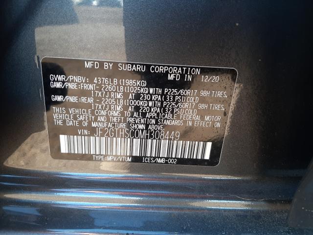 Photo 9 VIN: JF2GTHSC0MH308449 - SUBARU CROSSTREK 