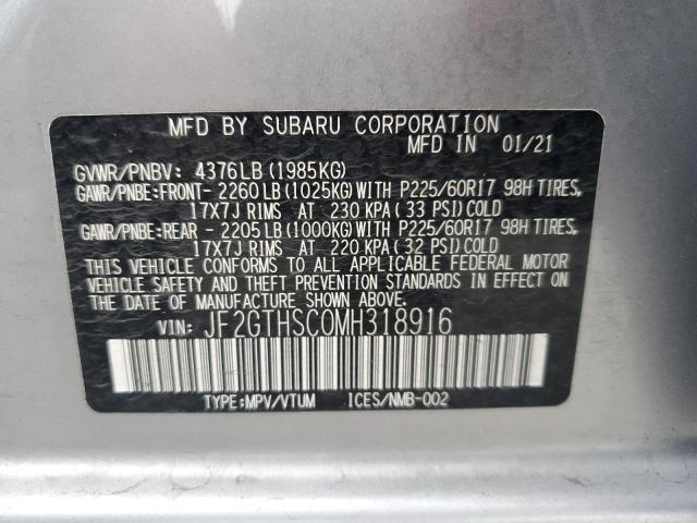 Photo 12 VIN: JF2GTHSC0MH318916 - SUBARU CROSSTREK 