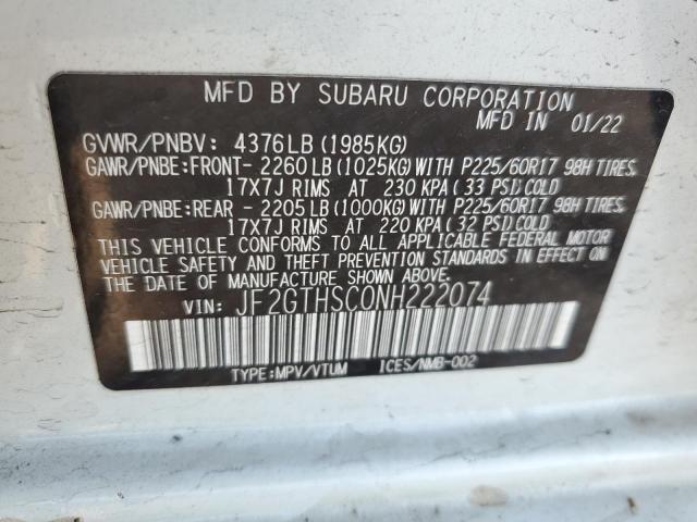 Photo 12 VIN: JF2GTHSC0NH222074 - SUBARU CROSSTREK 